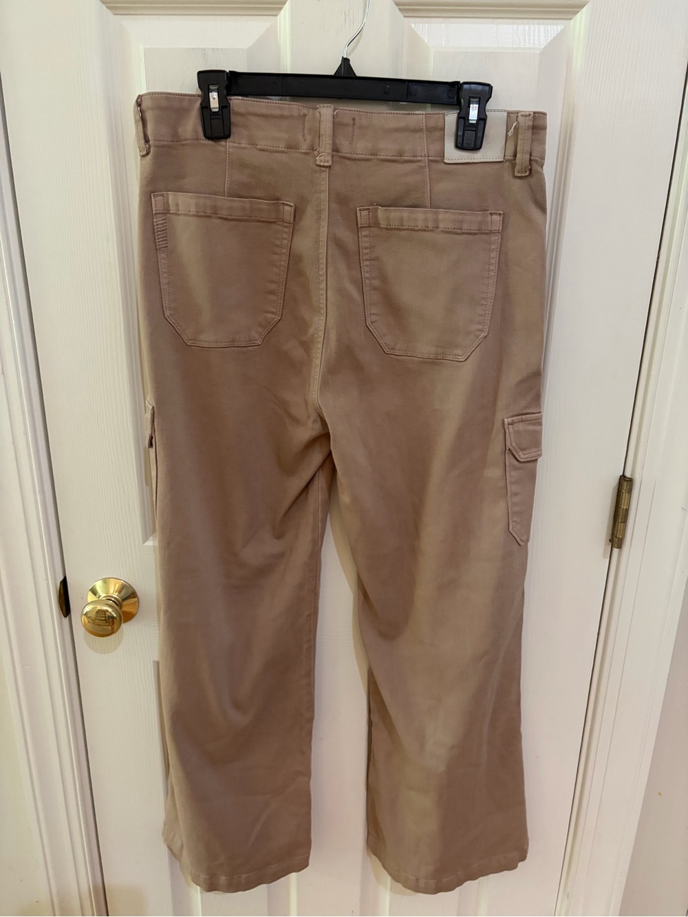 PAIGE Women's Cargo Wide Leg Pants Size 31 Taupe Beige Stretch Utility Pants - Picture 7 of 15
